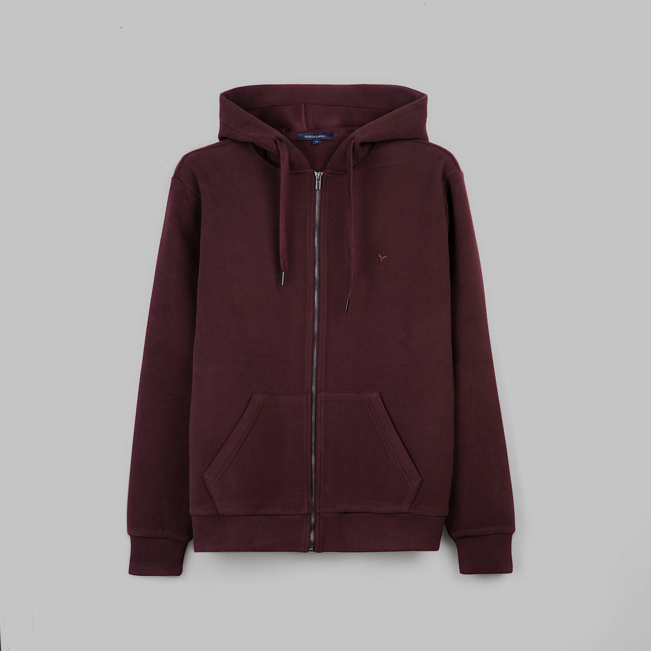 PREMIUM BASIC ZIP-THROUGH HOODIE - WINE