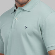 Shop classic fit pique mint green polo shirt for men summer 2026 by Dockland - تسوق قميص بولو بيكيه رجالي كلاسيك مينت جرين صيفي 2026 من دوكلاند - ملابس رجالي كاجوال صيفي