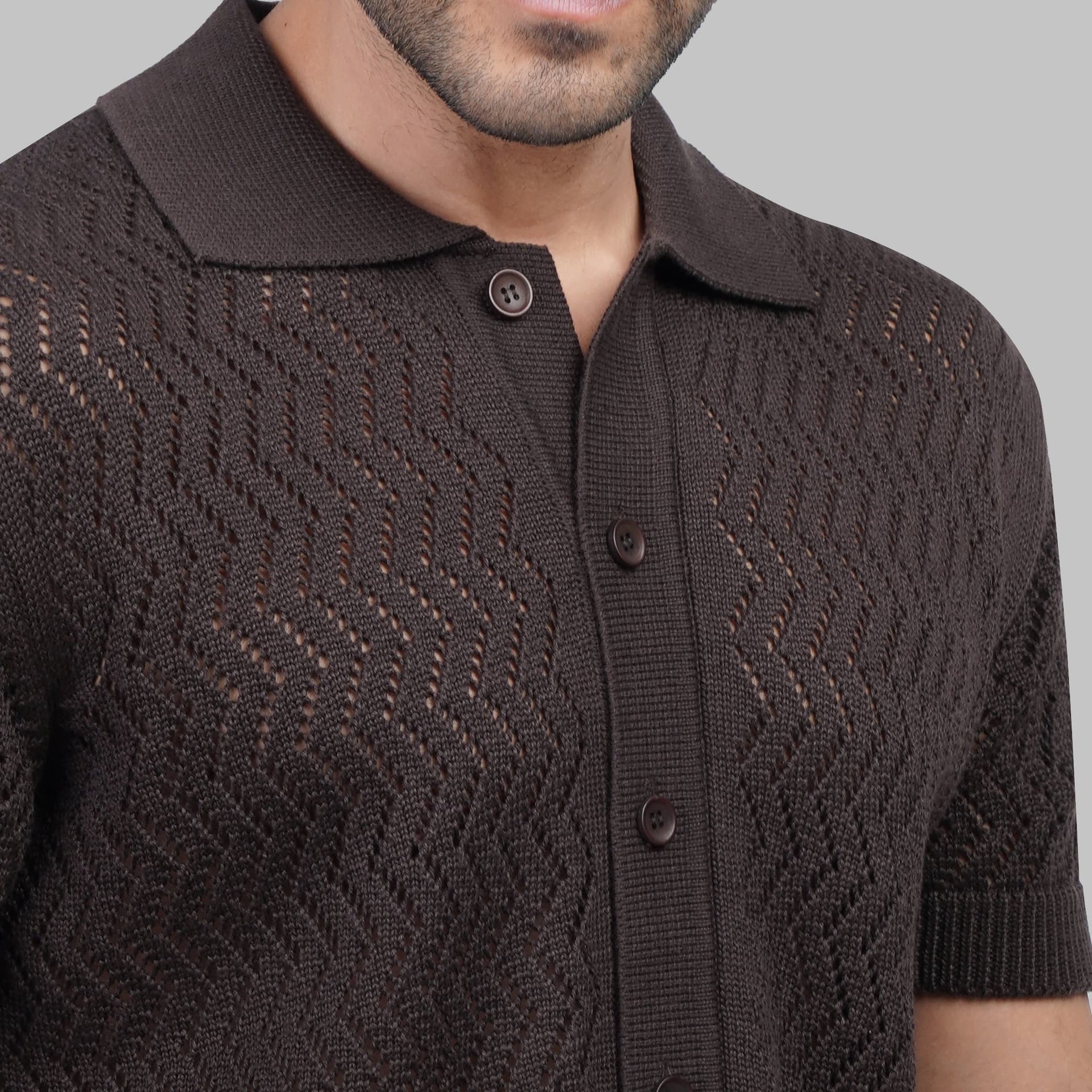 TEXTURED KNIT POLO SHIRT - Dockland