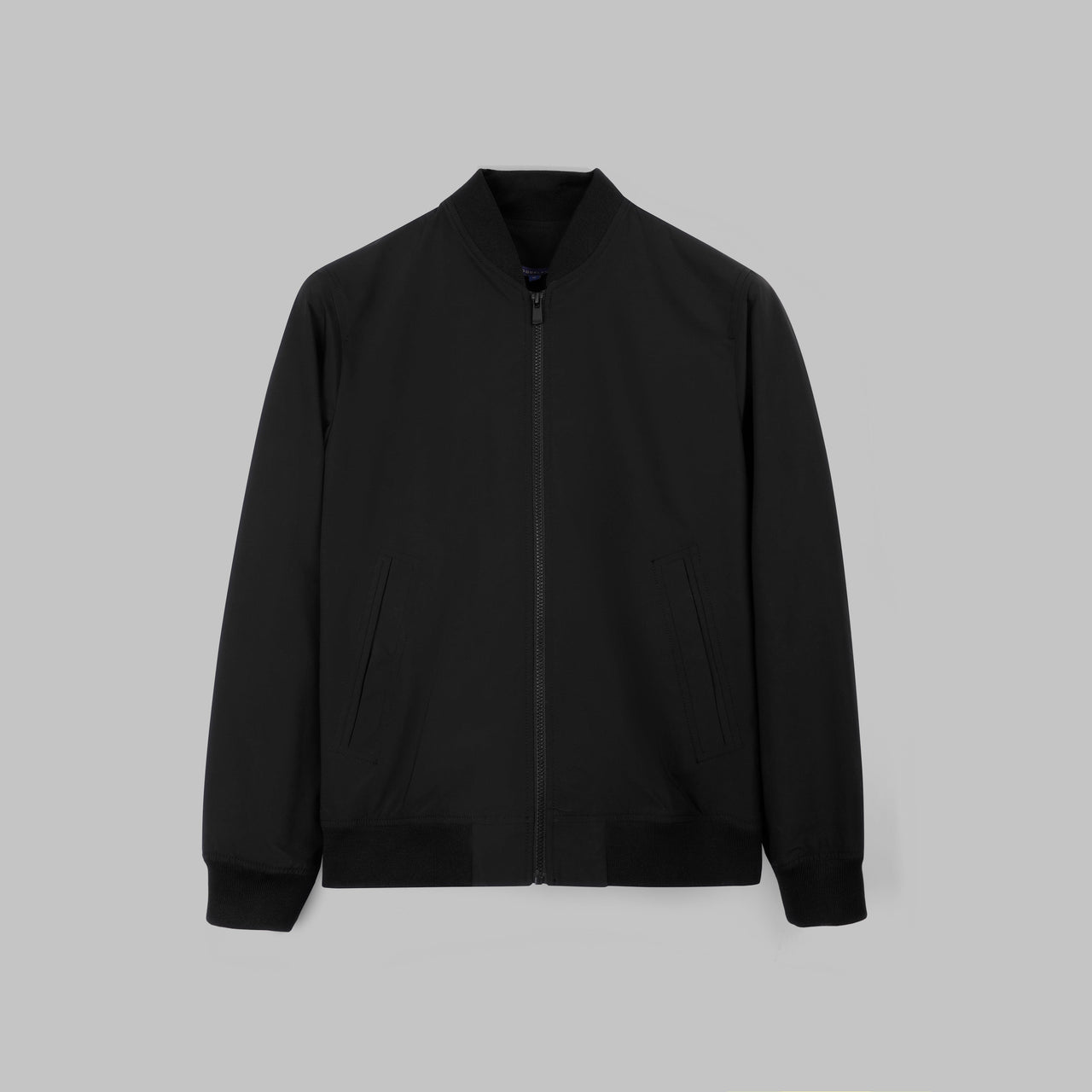 LIGHTWEIGHT POLYESTER JACKET - BLACK