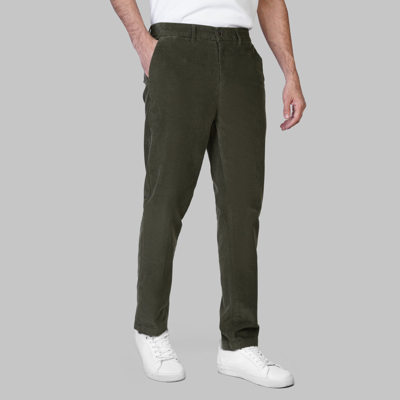 PREMIUM CORDUROY TROUSERS  - OLIVE - Dockland