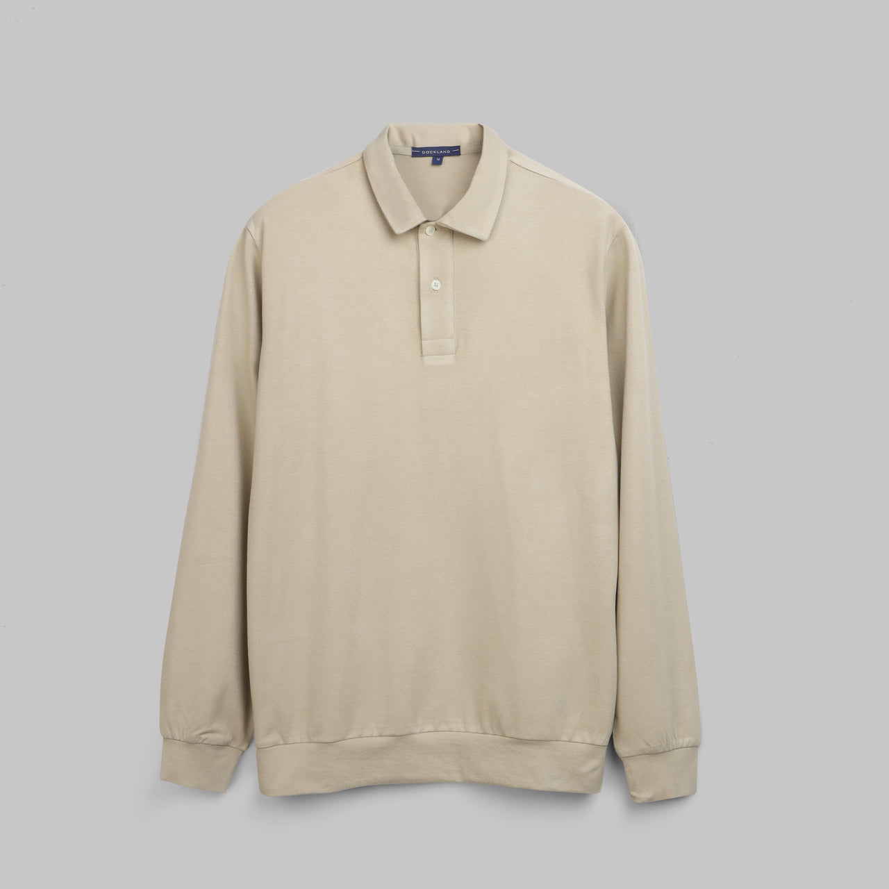 LONG-SLEEVE POLO SHIRT - BEIGE