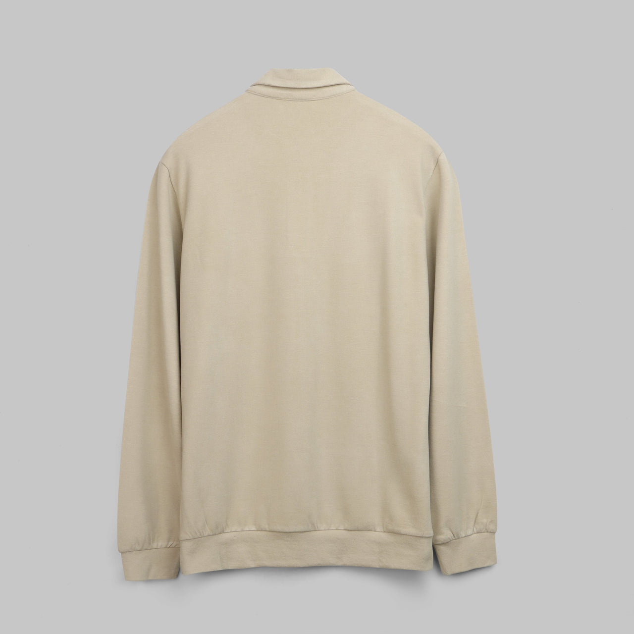 LONG-SLEEVE POLO SHIRT - BEIGE