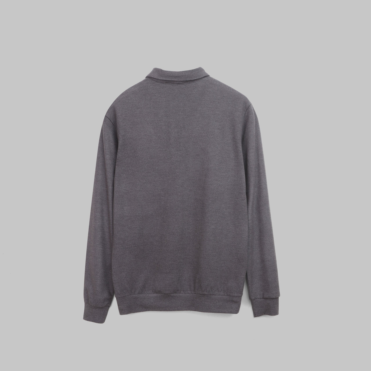 LONG-SLEEVE POLO SHIRT - CHARCOAL
