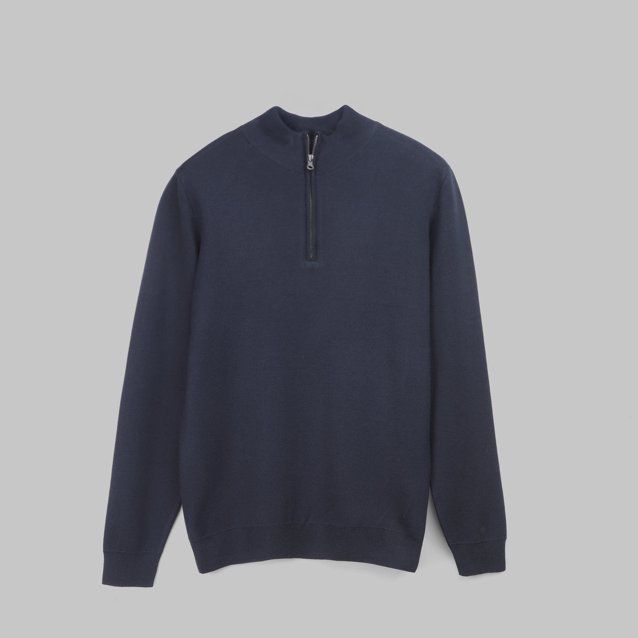 BASIC HALF-ZIP SWEATER - DARK NAVY