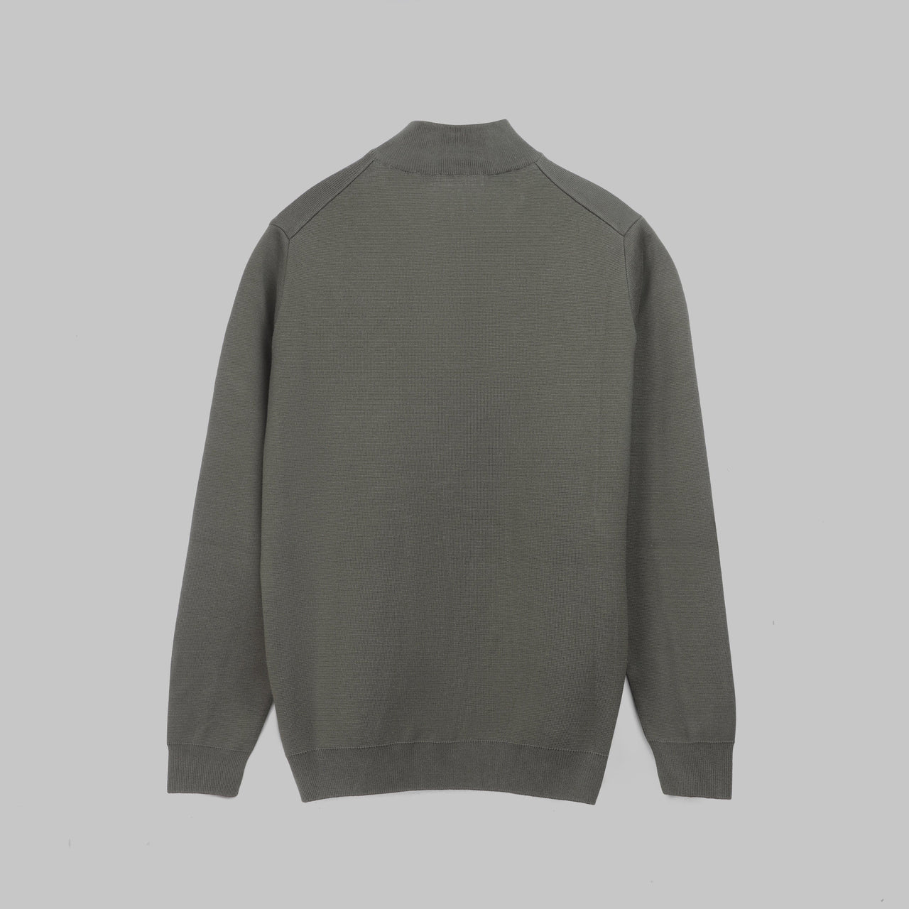 BASIC HALF-ZIP SWEATER - DARK OLIVE