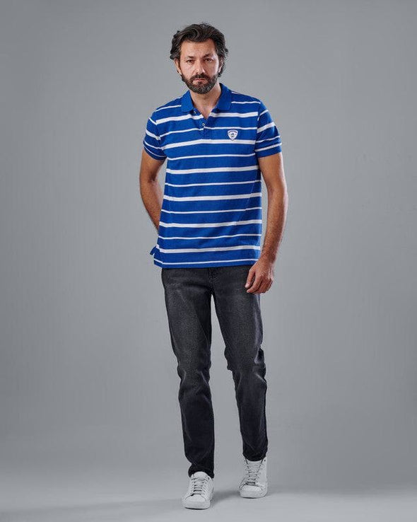 Classic Striped Polo Shirt - BLUE FONSE - Dockland