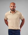 KNIT POLO SHIRT  - BEIGE- DOCKLAND