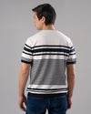 STRIPED KNIT T-SHIRT  - OFF WHITE - Dockland