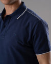 Tipped Collar Polo Shirt - NAVY - Dockland