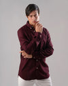 LONG SLEEVE PLAIN OXFORD SHIRT - WINE - Dockland