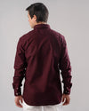 LONG SLEEVE PLAIN OXFORD SHIRT - WINE - Dockland