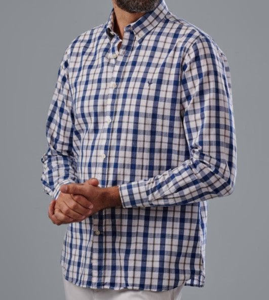 Checkered Shirt - NAVY- Dockland