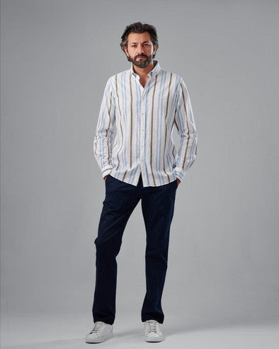 Long Sleeve Striped Shirt - OFF WHITE- Dockland