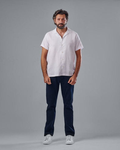 Camp Collar Short Sleeve Shirt - OFF WHITE- Dockland