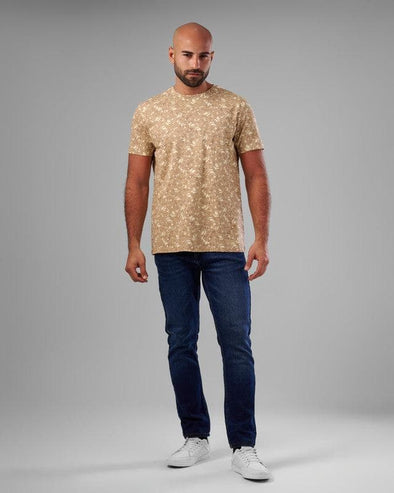 SHORT SLEEVE T-SHIRT WITH AN ALL-OVER PRINT - OFF WHITE - Dockland