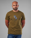 ROUND NECK PRINTED T-SHIRT - DARK OLIVE - Dockland