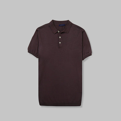 KNIT POLO SHIRT  -BURGUNDY - Dockland