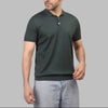 KNIT POLO SHIRT  - DARK OLIVE