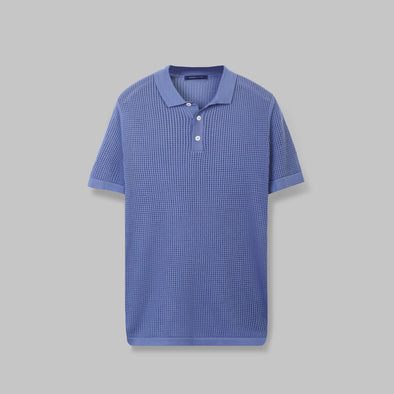 TEXTURED KNIT POLO SHIRT
  - STEEL - DOCKLAND
