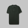 RIBBED KNIT POLO SHIRT- DARK GREEN -DOCKLAND