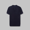 RIBBED KNIT POLO SHIRT- NAVY - DOCKLAND