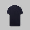 RIBBED KNIT POLO SHIRT- NAVY - DOCKLAND