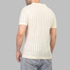 RIBBED KNIT POLO SHIRT- OFF WHITE - DOCKLAND