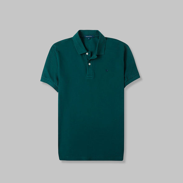 CLASSIC FIT PIQUE POLO SHIRT - DARK OLIVE - DOCKLAND