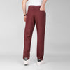 Lightweight Ramie Blend Trousers  -  BURGUNDY - Dockland