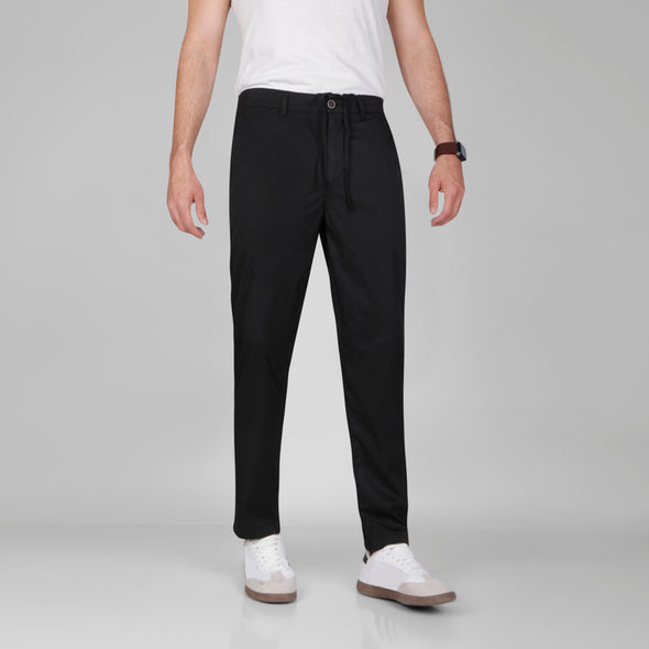 TENCEL Slim-fit Trousers  -  BLACK   - Dockland