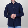 LONG SLEEVE PLAIN OXFORD SHIRT - NAVY - Dockland