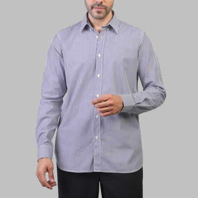 LONG SLEEVE STRIPED SHIRT- BLUE - Dockland