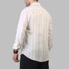 STRIPED LINEN SHIRT- BEIGE- Dockland
