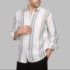 STRIPED LINEN SHIRT- OLIVE - Dockland