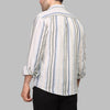 STRIPED LINEN SHIRT- OLIVE - Dockland