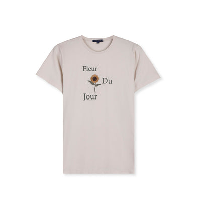 Short-Sleeved Patterned T-Shirt -LIGHT BEIGE- Dockland