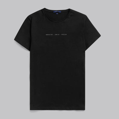RUBBER-PRINT COTTON T-SHIRT - BLACK
