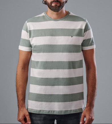 Round Neck Striped T-Shirt - MINT - Dockland
