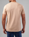 RUBBER-PRINTED ROUND NECK T-SHIRT - CAFE - Dockland
