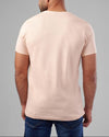 RUBBER-PRINTED ROUND NECK T-SHIRT - ROSE - Dockland