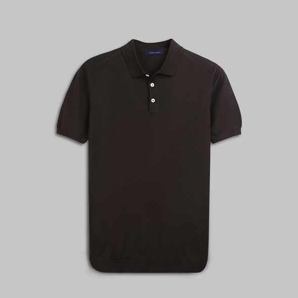 KNIT POLO SHIRT  - BROWN - Dockland
