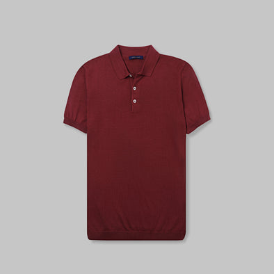 KNIT POLO SHIRT  - WINE - Dockland