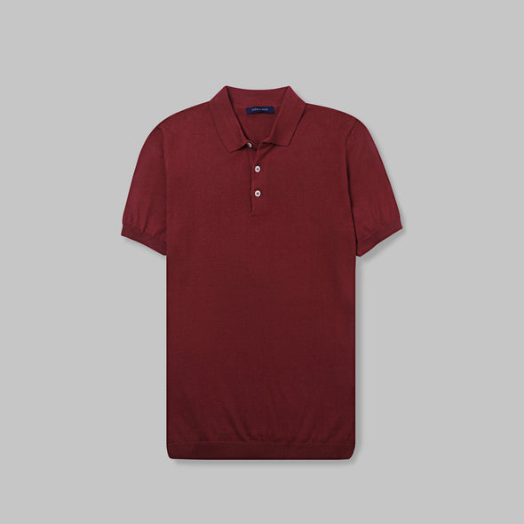 KNIT POLO SHIRT  - WINE - Dockland