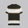 Half Zipper Striped Knitwear Polo  - OLIVE - Dockland