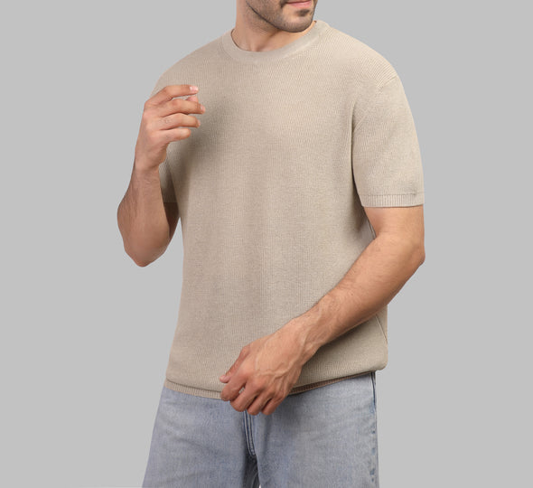 KNIT T-SHIRT - BEIGE - Dockland