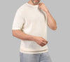 COTTON TEXTURED KNIT T-SHIRT - OFF WHITE - Dockland