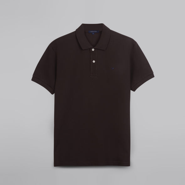 CLASSIC FIT PIQUE POLO SHIRT - BROWN - Dockland