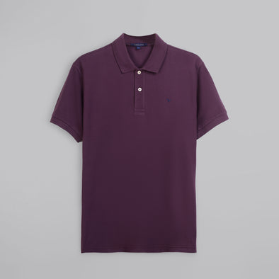 CLASSIC FIT PIQUE POLO SHIRT - BURGUNDY