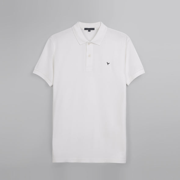 CLASSIC FIT PIQUE POLO SHIRT - OFF WHITE - Dockland